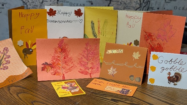 a collection of fall and Thanksgiving handmade greeting cards