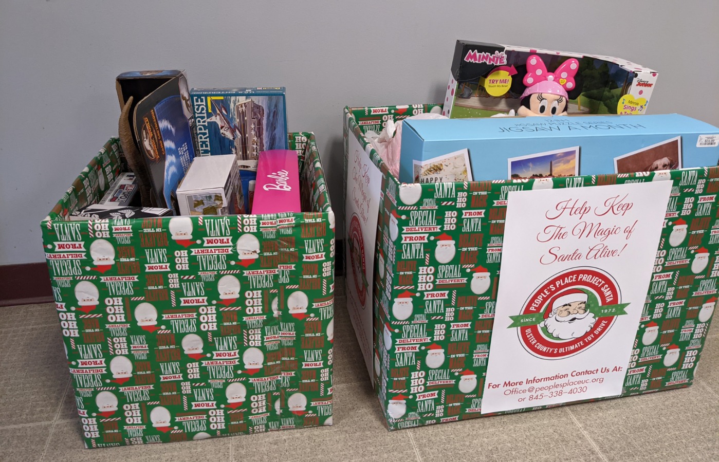 Project Santa boxes filled with toys