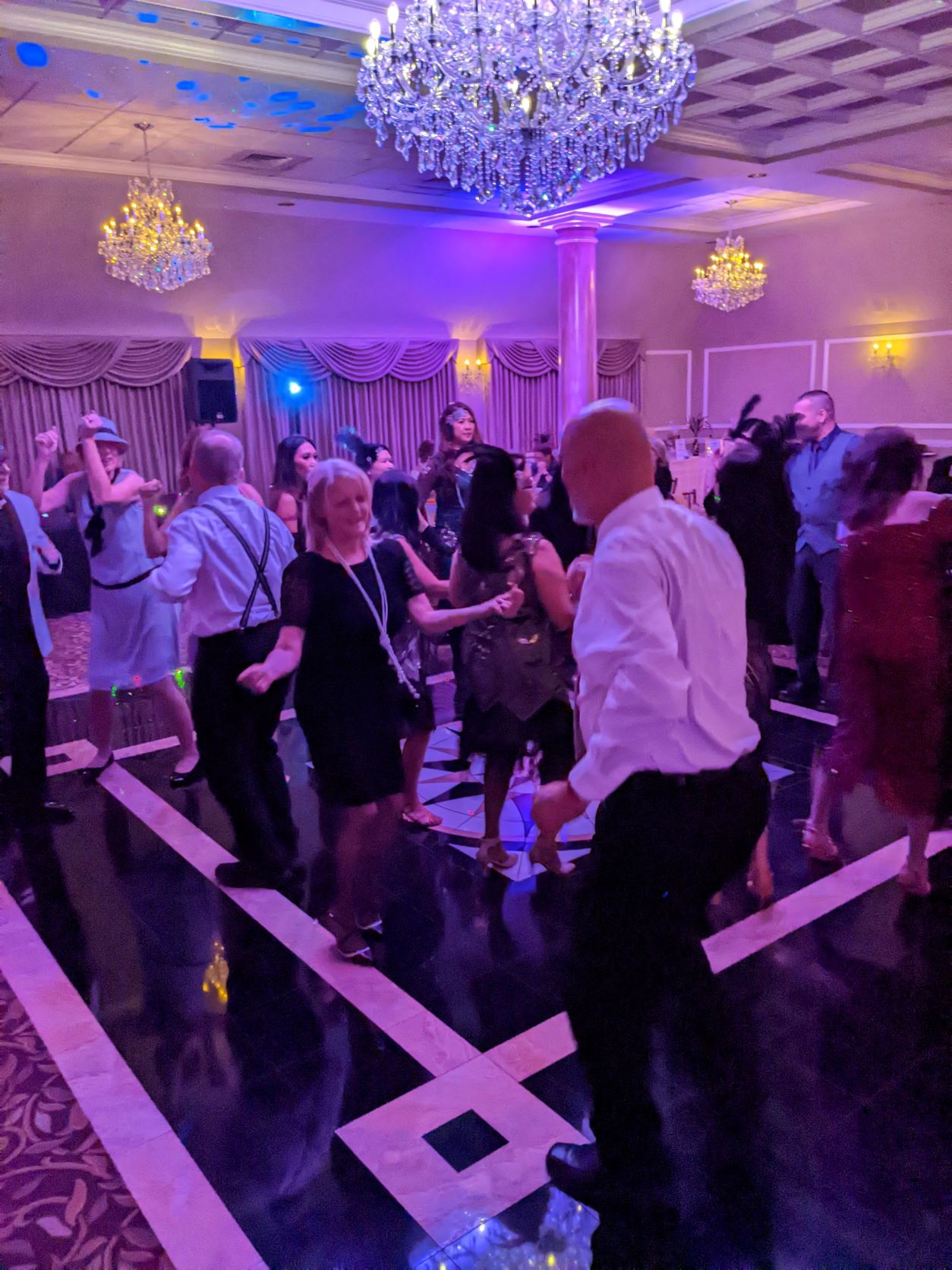 people dancing on a dance floor in a ballroom